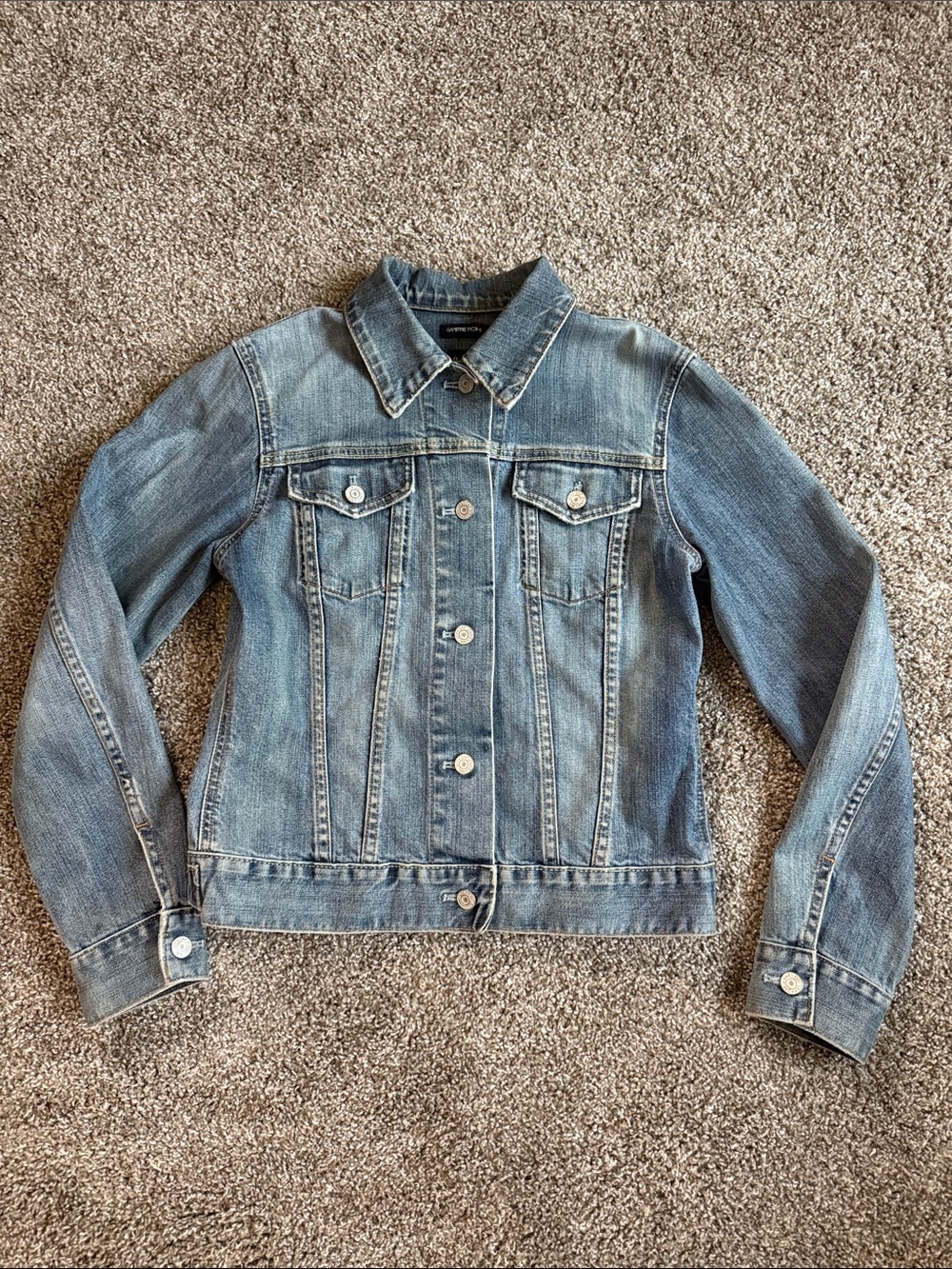 Vintage GAP Denim Trucker Jacket Blue Y2K 2000s Americana Streetwear Small